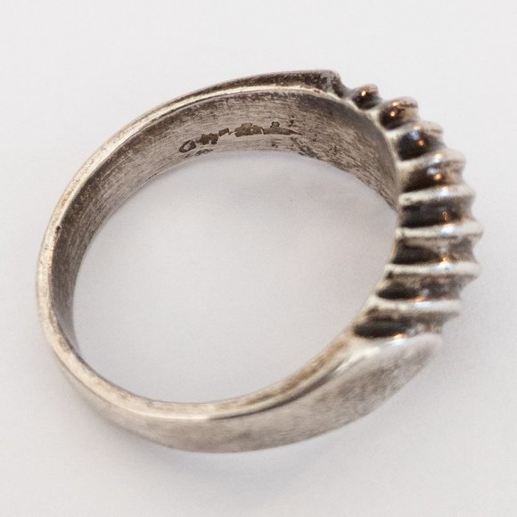 Vintage Sterling Silver Mexico Ribbed Shell Ring Size 10 Stamped Dome Swirl MEX - Picture 5 of 5